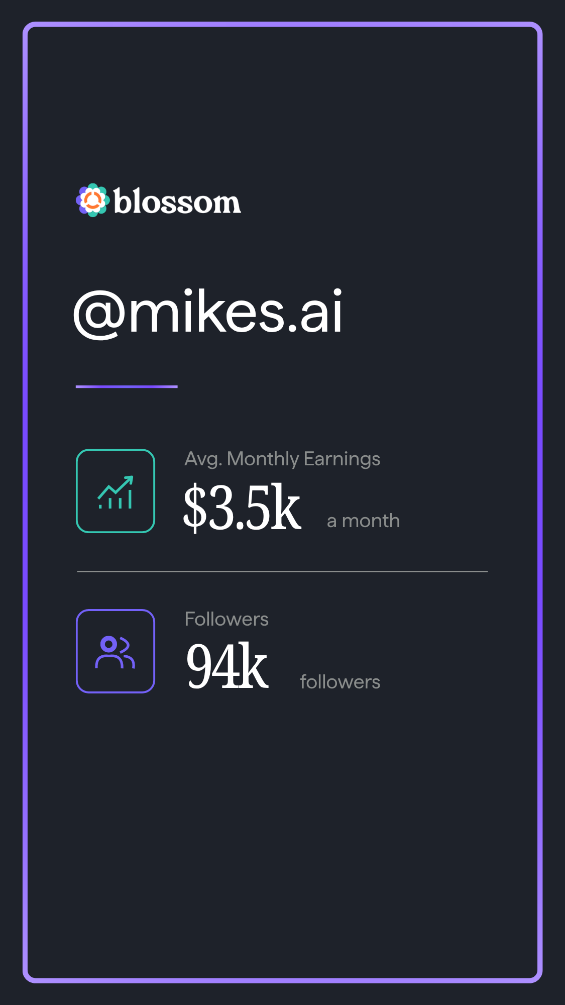 Blossom creator stats